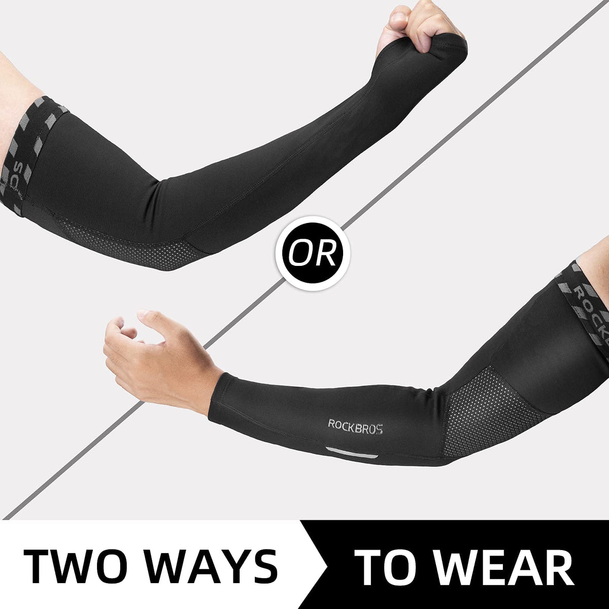 Manguitos térmicos ROCKBROS con orificios para los pulgares para hombres y mujeres