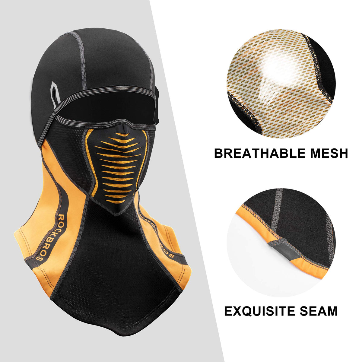 Pasamontañas de esquí ROCKBROS, Balaclava de invierno, cortavientos, de forro polar térmico, para cuello