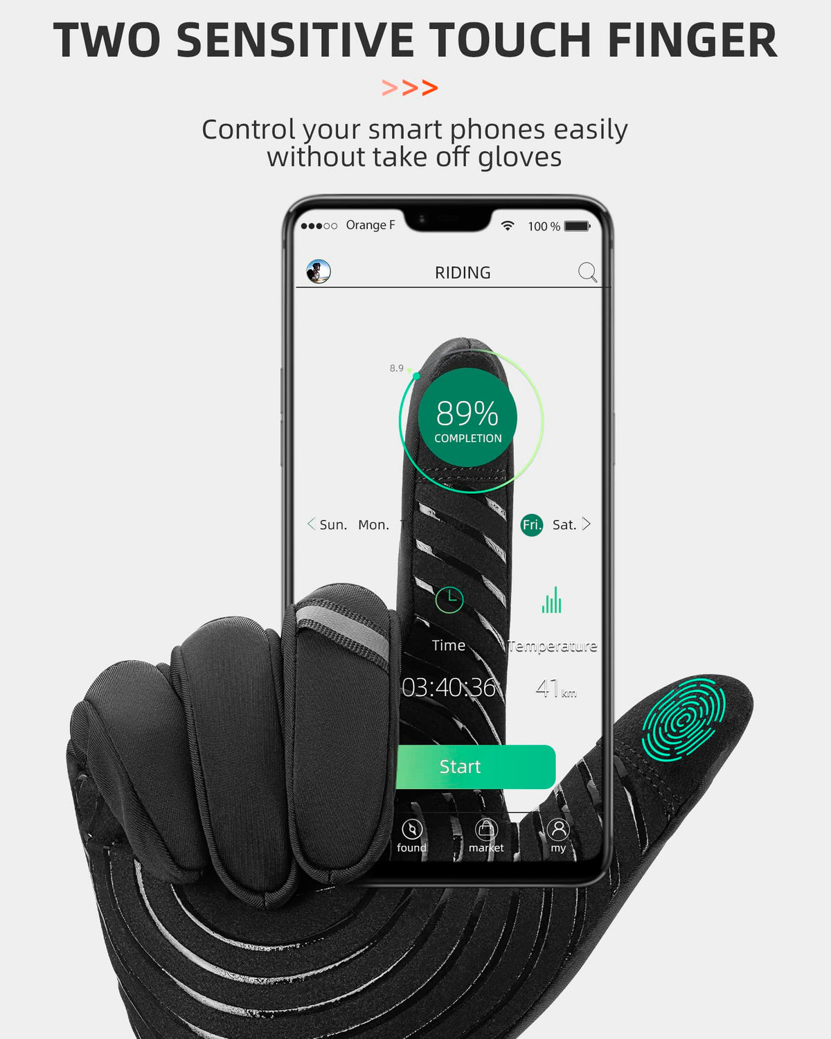 Guantes de Nieve Térmicos ROCKBROS de Ciclismo de Invierno para Correr y Esquiar con Pantalla Táctil para Deportes al Aire Libre