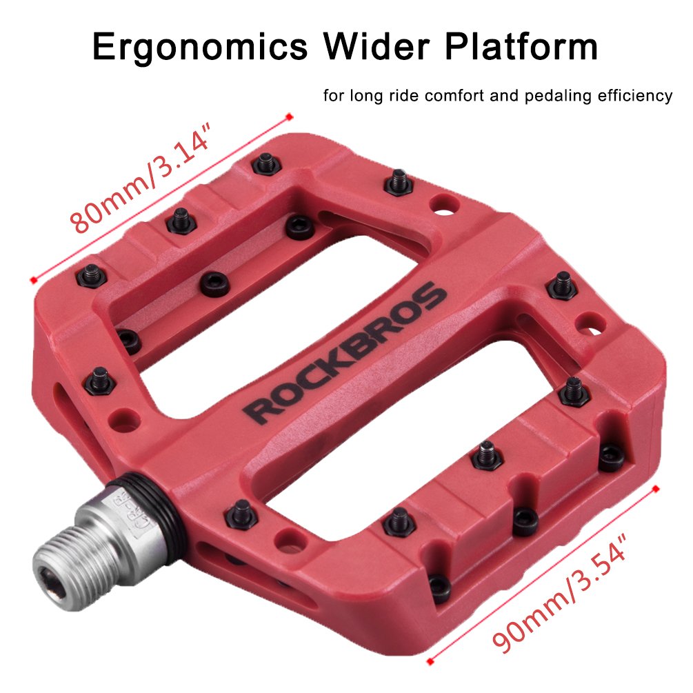 ROCKBROS Nylon Fiber Bicycle Platform Pedals for BMX MTB 9/16" - ROCKBROS