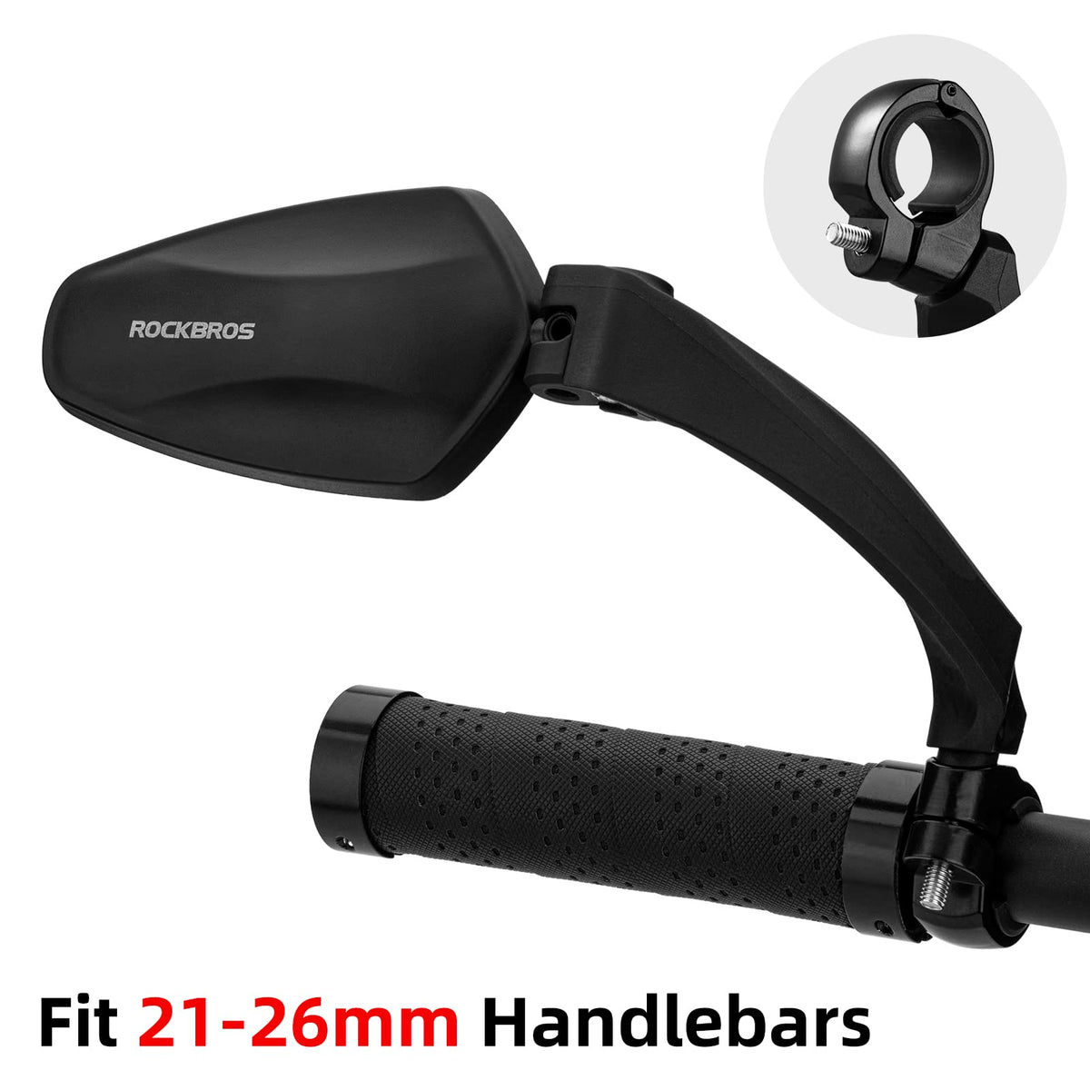 ROCKBROS Bike Handlebar Rear View Mirror with HD Anti-Glare Glass - ROCKBROS