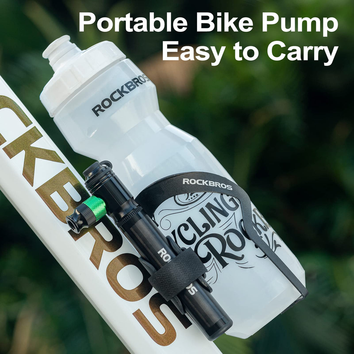 ROCKBROS Mini Bike 110PSI Hand Tire Pump and CO2 No CO2 Cartridges Included - ROCKBROS
