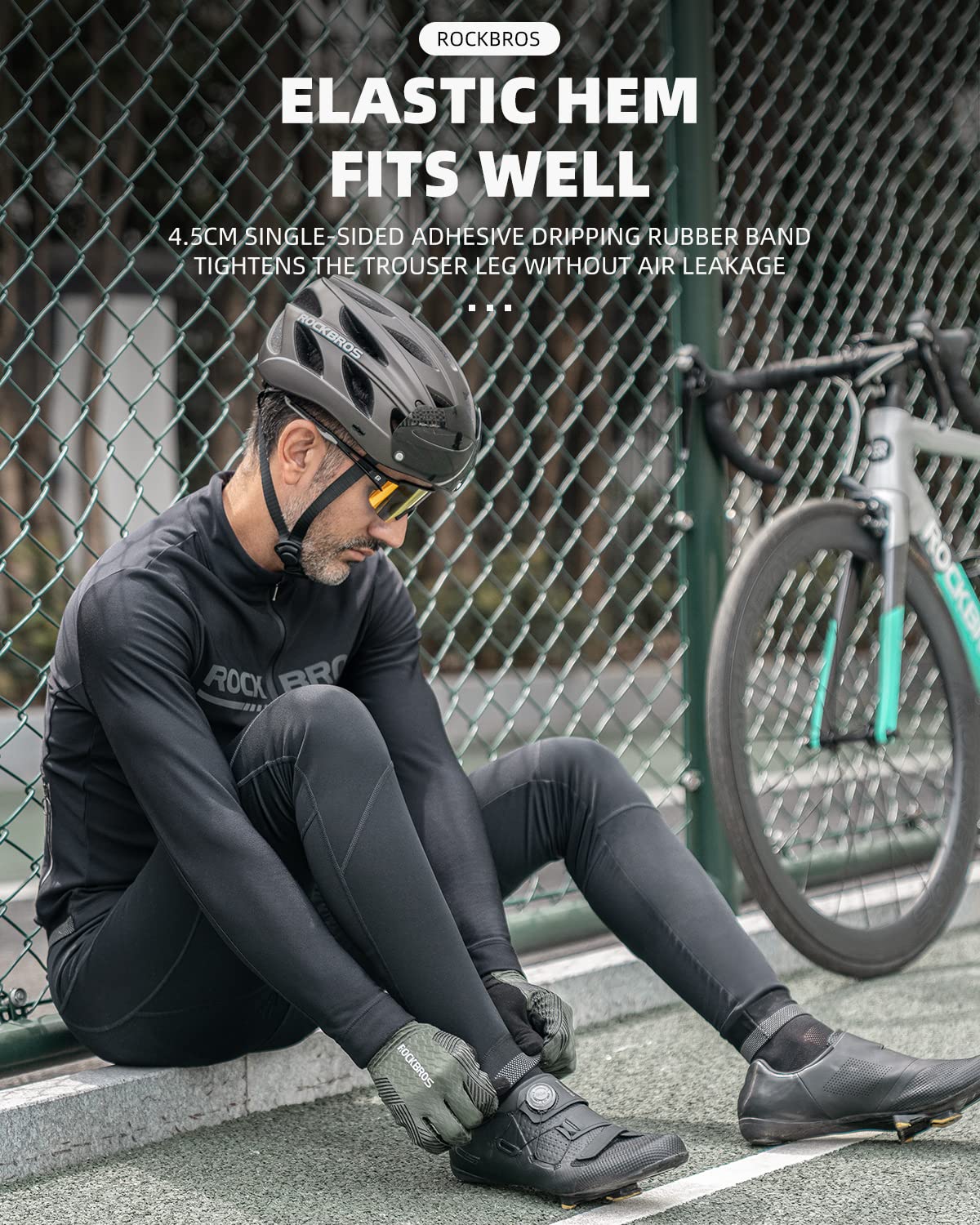 ROCKBROS Men¡¯s Winter Cycling Pants 4D padded, windproof fleece, thermal bike leggings for outdoor riding