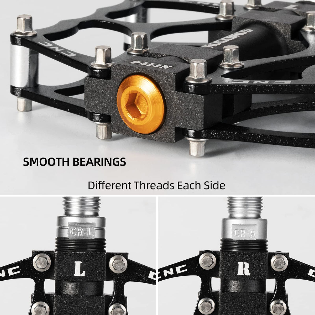 ROCKBROS Lightweight Aluminum Alloy Bike Pedals with Wide Platform Grip - ROCKBROS