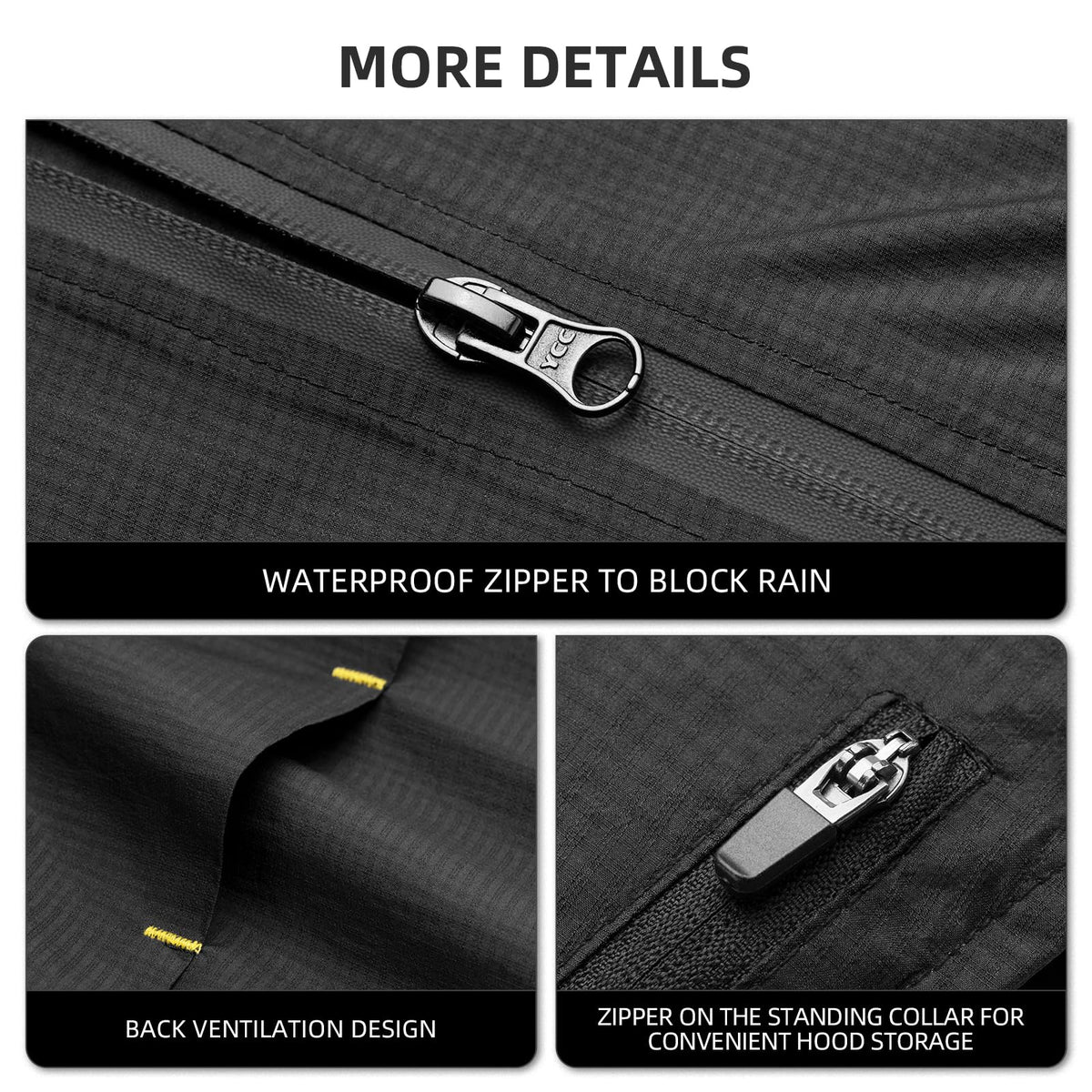 Chaqueta impermeable de ciclismo para hombre ROCKBROS con capucha, ligera y reflectante