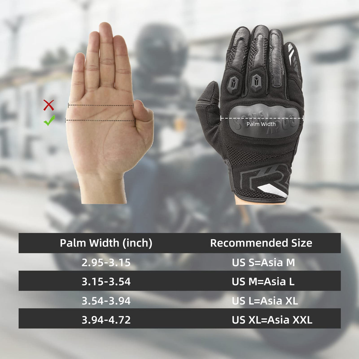 Guantes de moto de verano ROCKBROS - Guantes transpirables con nudillos duros y pantalla táctil para hombre y mujer