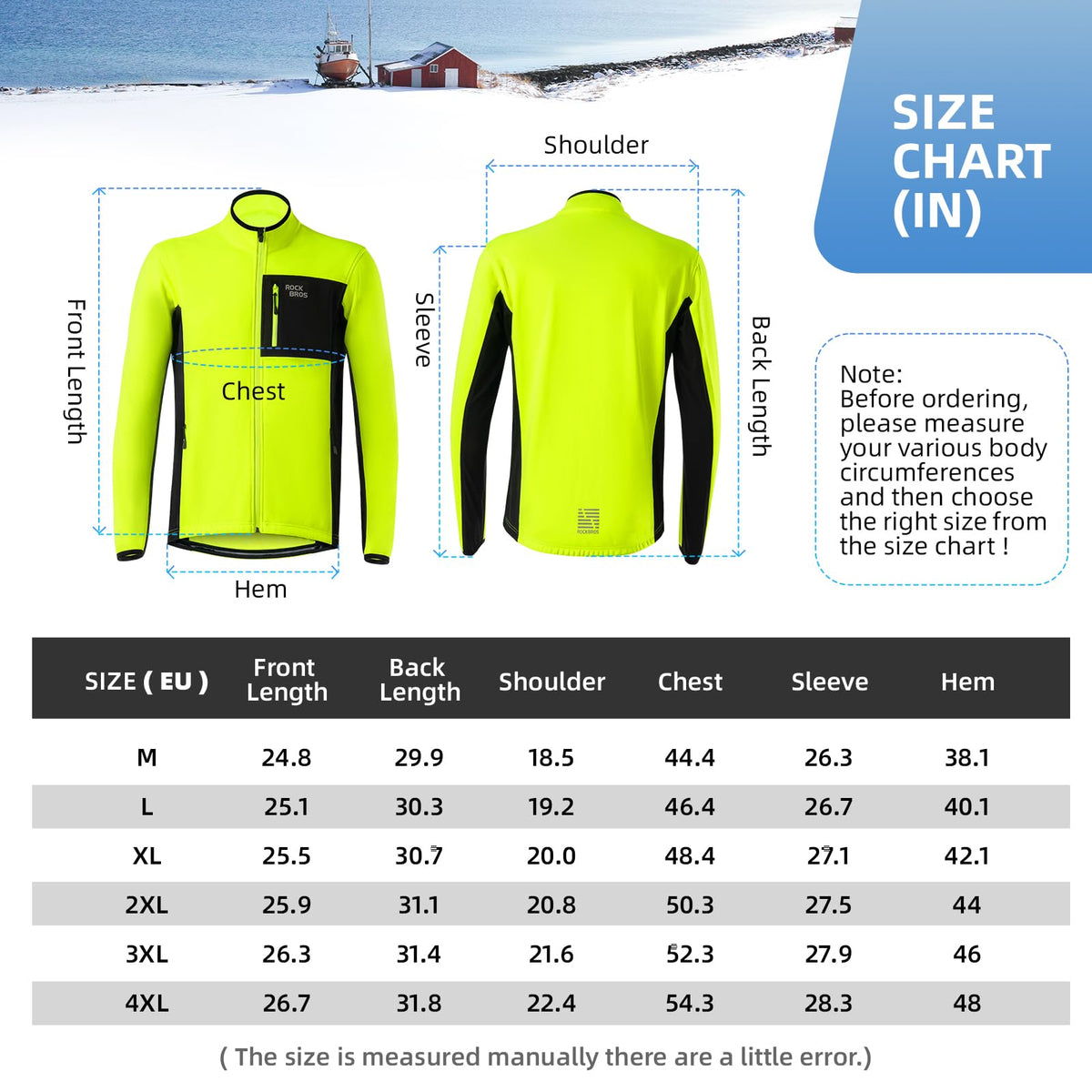ROCKBROS Chaquetas térmicas de ciclismo Invierno Cálidas Transpirables Cortavientos 3 Bolsillos