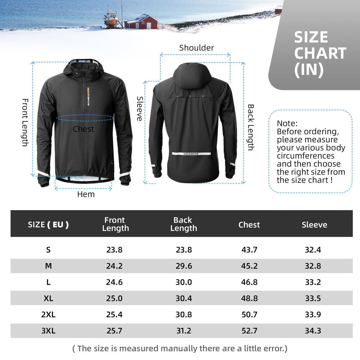 Chaqueta impermeable de ciclismo para hombre ROCKBROS con capucha, ligera y reflectante