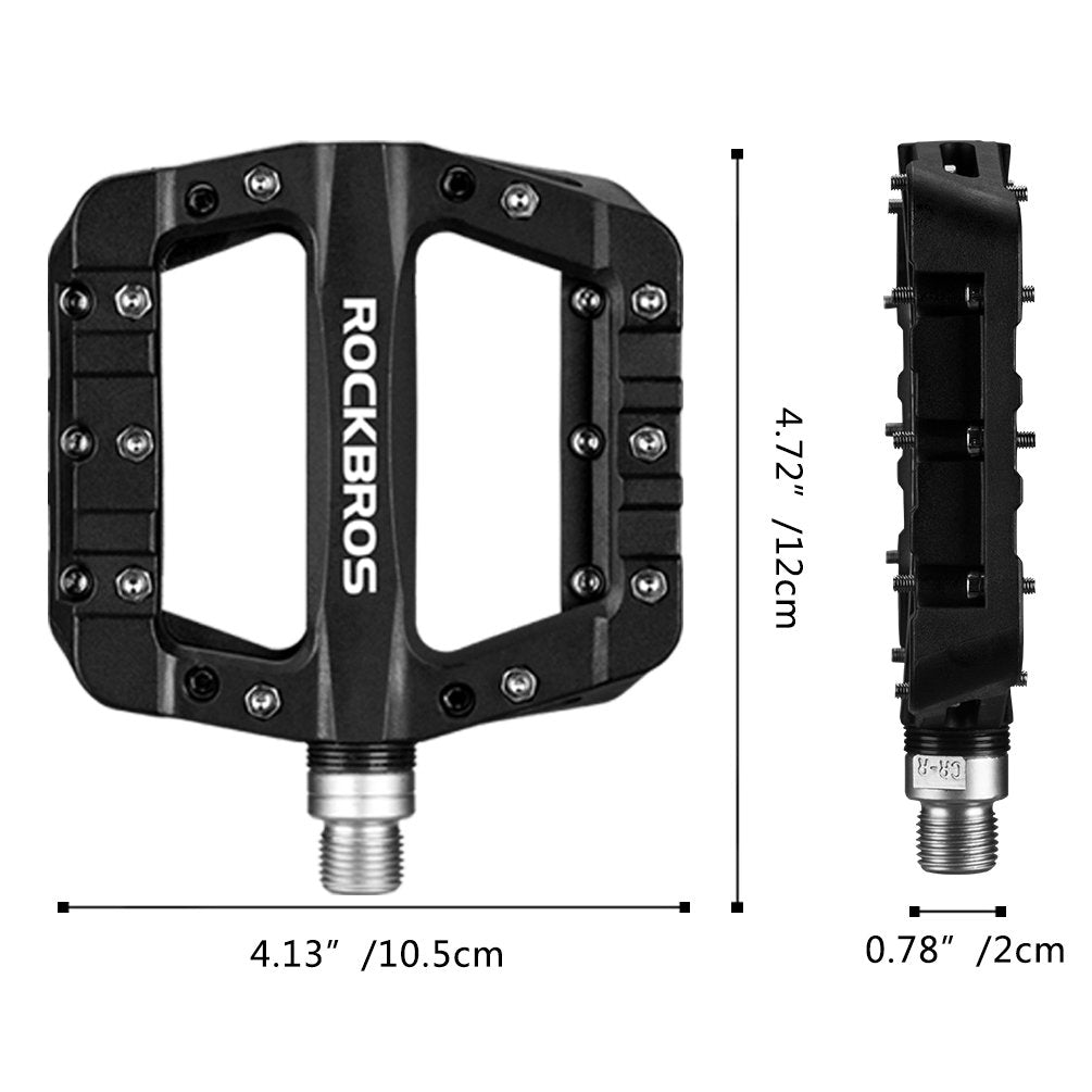 ROCKBROS Nylon Fiber Bicycle Platform Pedals for BMX MTB 9/16" - ROCKBROS