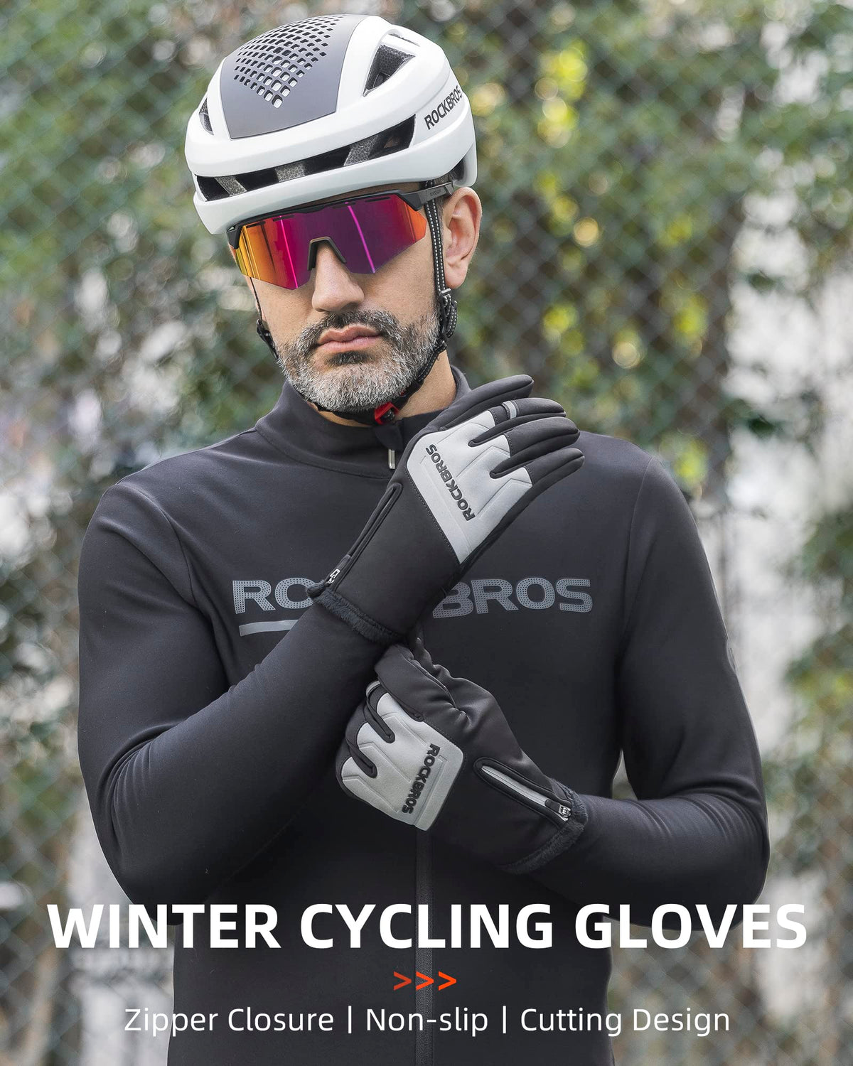 Guantes de Nieve Térmicos ROCKBROS de Ciclismo de Invierno para Correr y Esquiar con Pantalla Táctil para Deportes al Aire Libre
