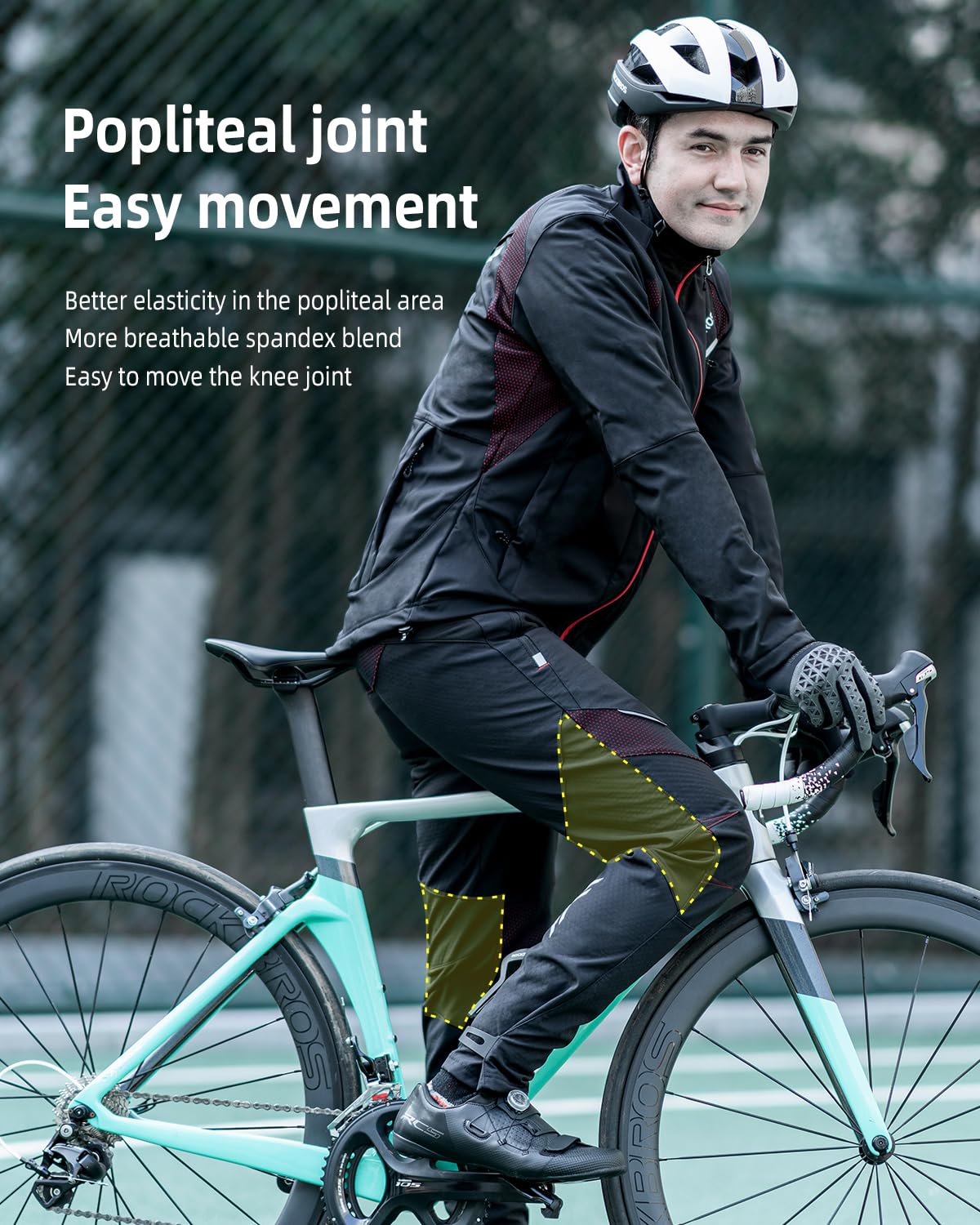 ROCKBROS Winter Cycling Pants Warm Ergonomics Men's Windproof Thermal Bicycling - ROCKBROS