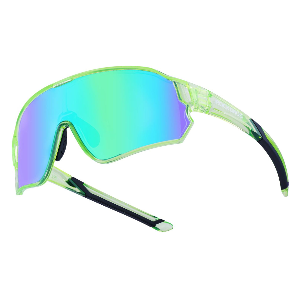 rockbros lightweight tr90 kids polarized sunglasses#color_transparent-green