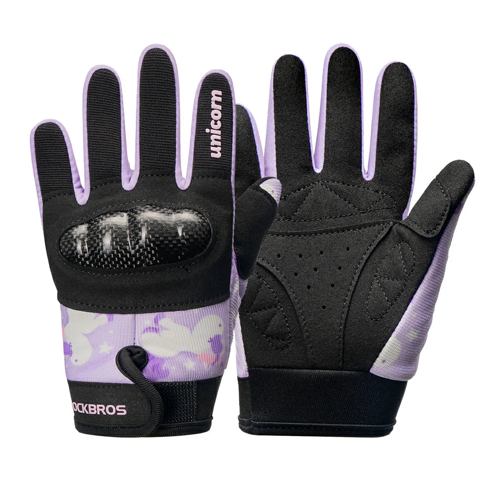 Black and purple gloves with floral pattern on a white background #color_purple