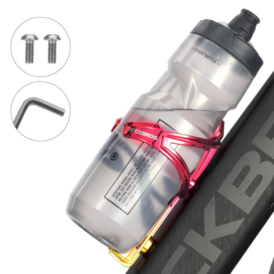 Lightweight and flexible bike bottle holder for all types of bottles #color_red