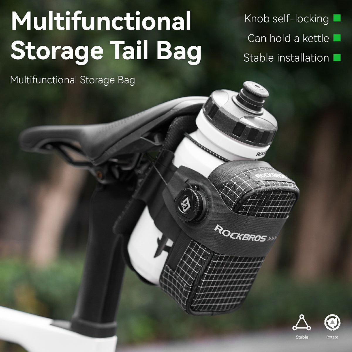 multifunctional tail bag for cycling with water bottle holder