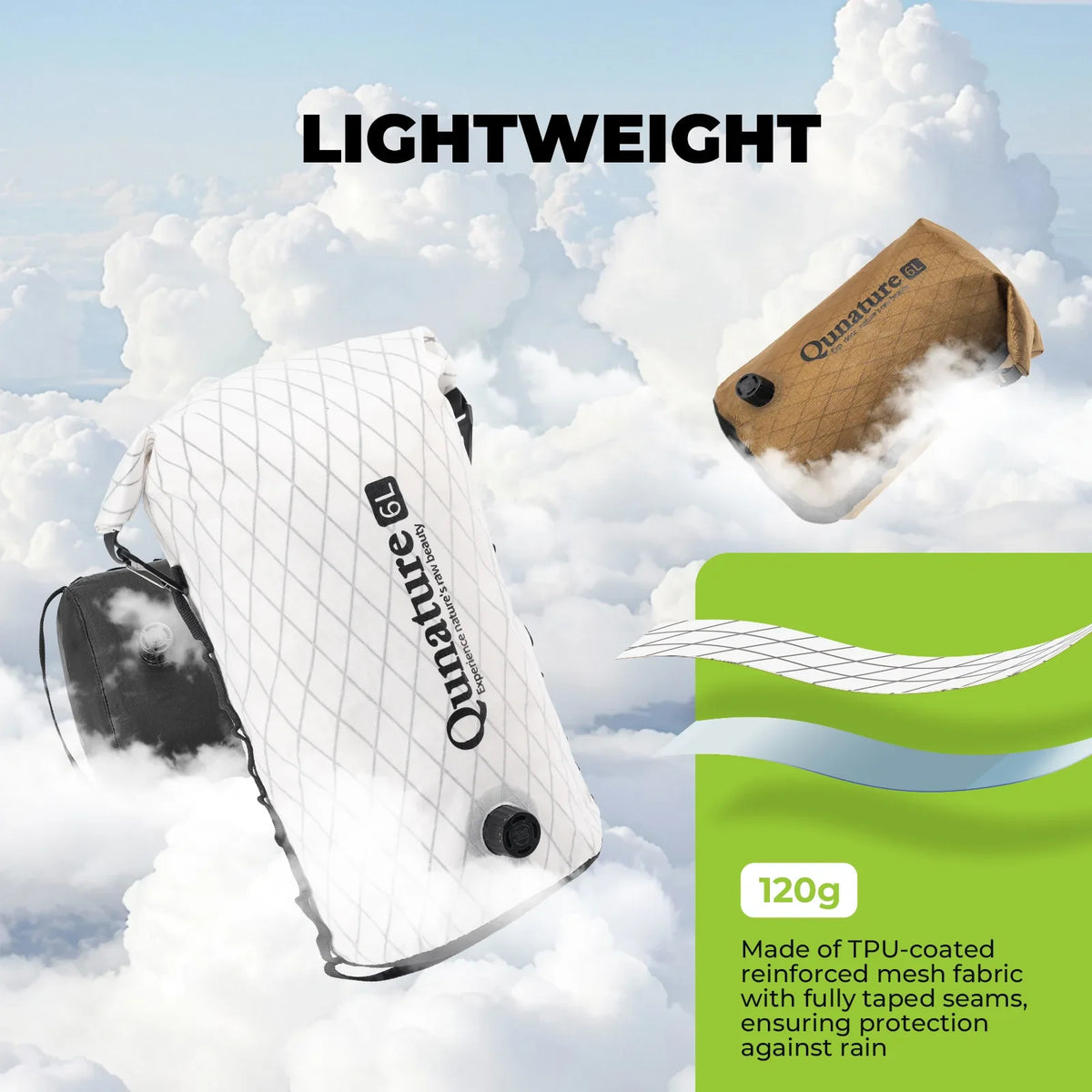 Lightweight product with cloud background and Onnature branding #size_6L