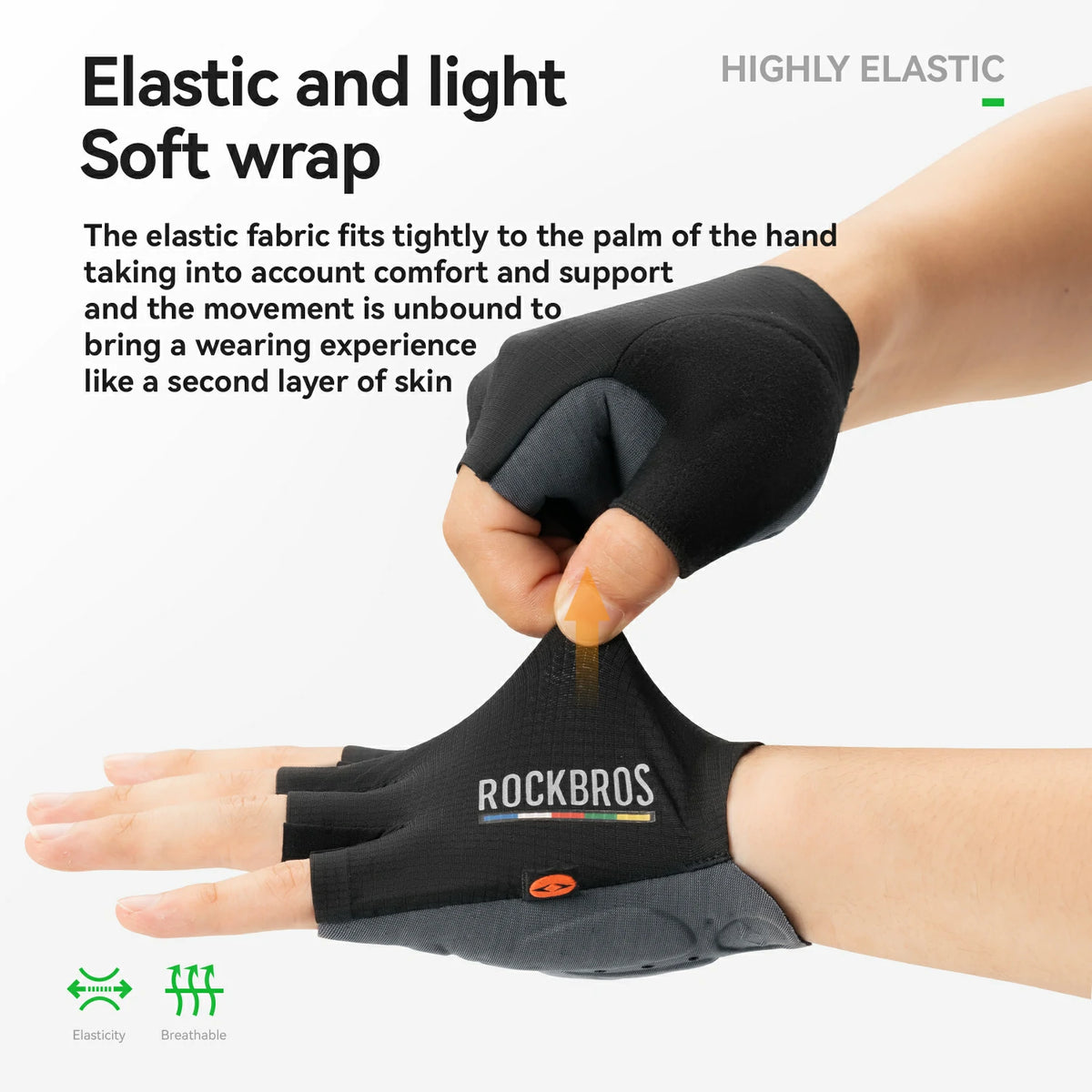 ROAD TO SKY Elastic Interface® Cycling Short Finger Gel Padded Gloves