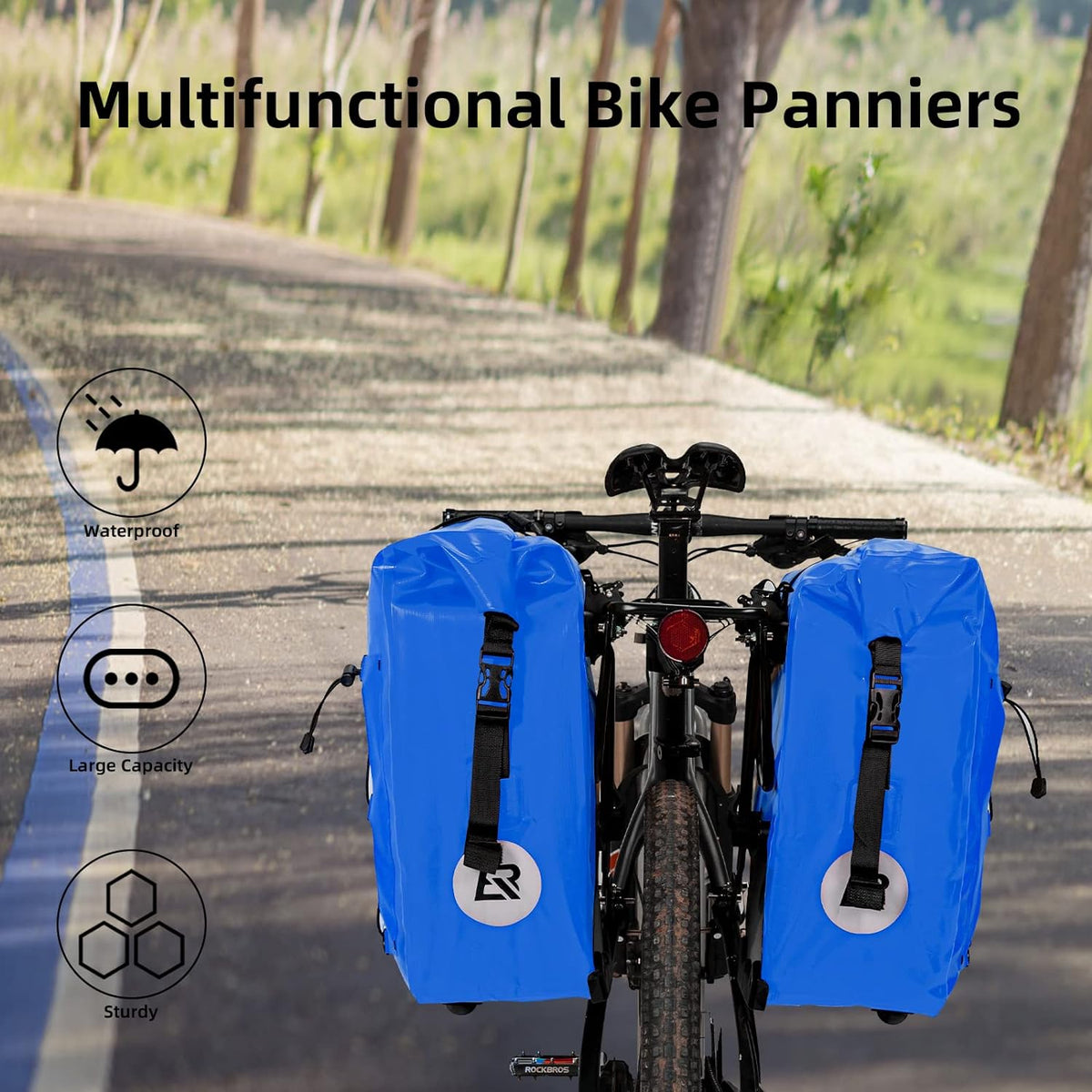 rockbros blue cycling panniers#color_blue