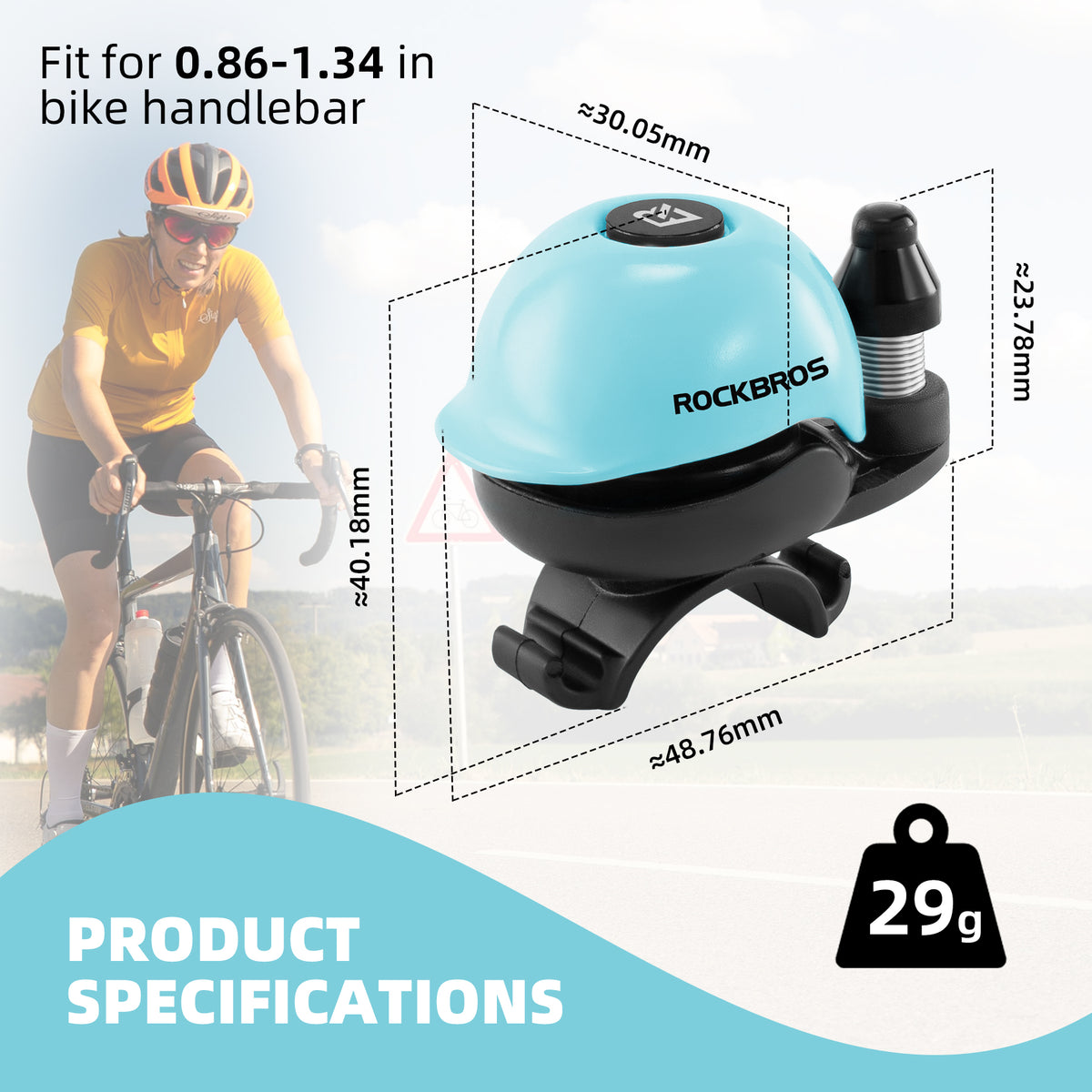 rockbros-80db-bike-bell,-aluminum-alloy,-fits-22-34mm-handlebars#color_blue