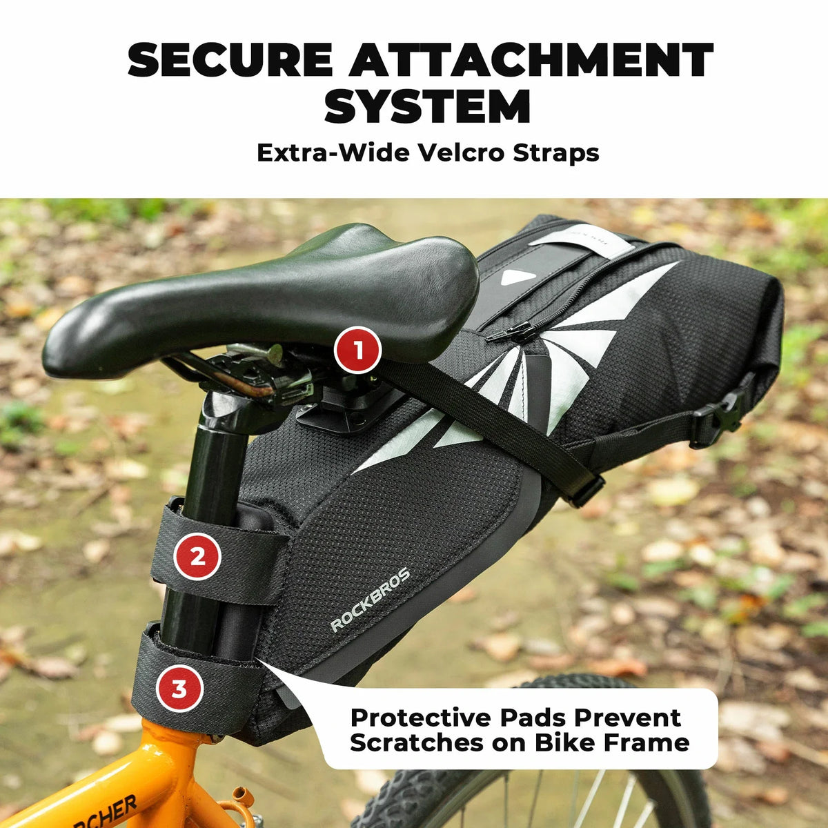 rockbros 8 l saddle bag in matte black