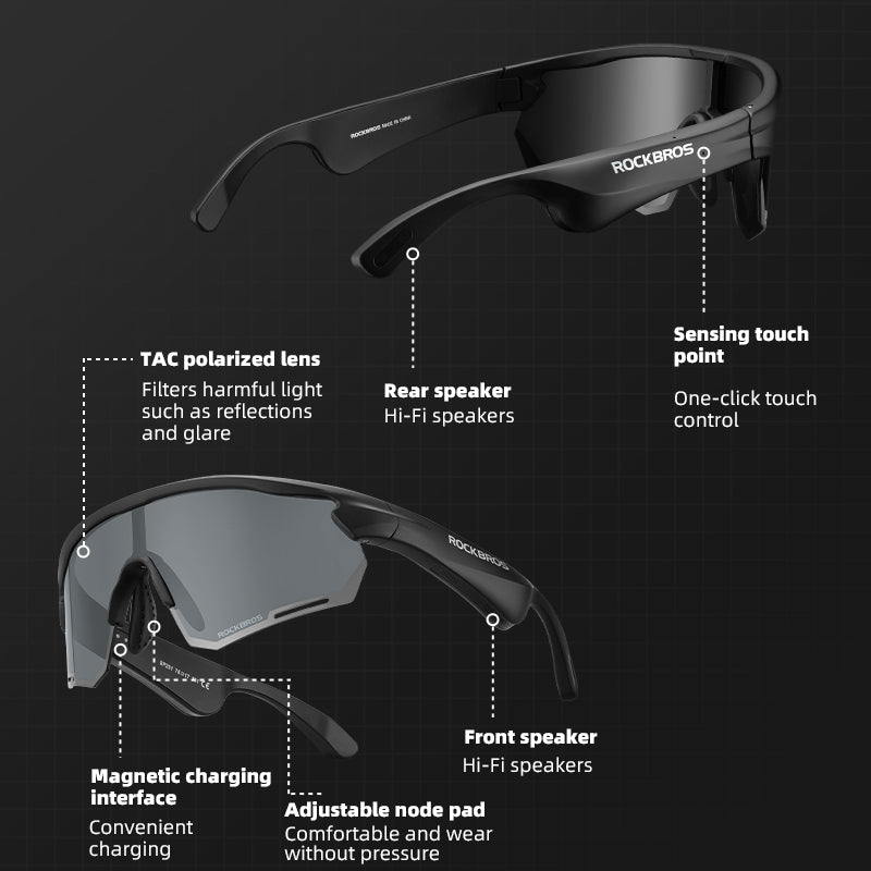 rockbros music sunglasses tr frame polarized lenses