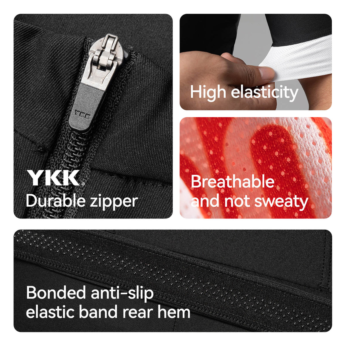 ROCKBROS breathable colourblock cycling jersey for summer road cycling.
