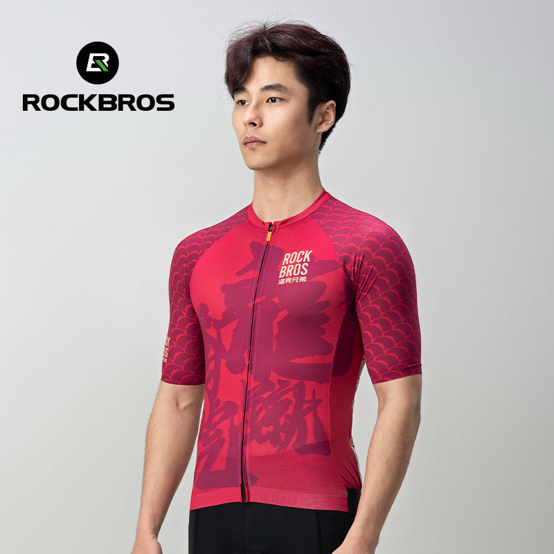rockbros-dragon-year-paint-model-series-quick-dry-cycling-jersey-for-spring-summer