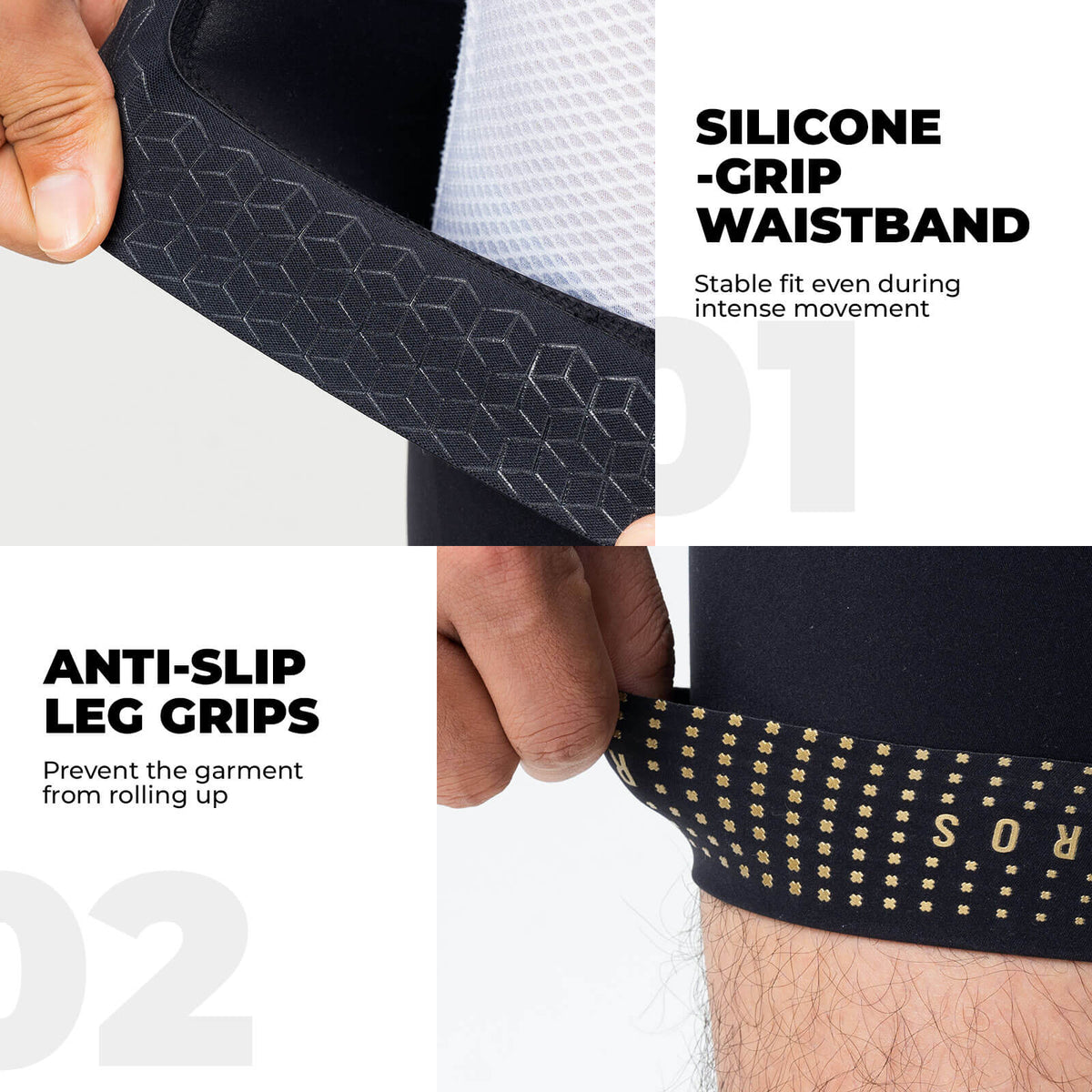 ROCKBROS men's cycling waist shorts YDDK013 featuring Elastic Interface® pads, engineered for advanced comfort and performance on long rides.