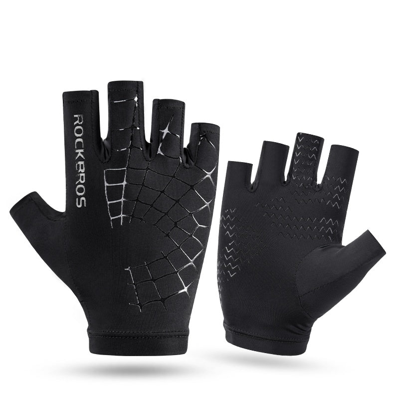 Guantes de medio dedo de seda helada