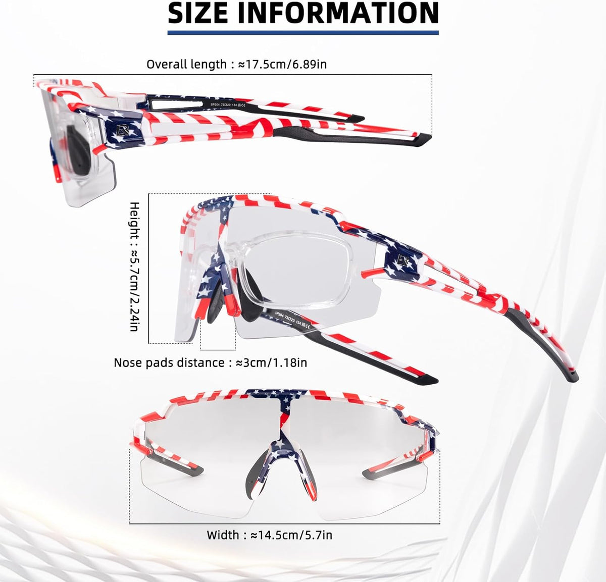 rockbros uv protection photochromic sports sunglasses lightweight and durable#color_flag
