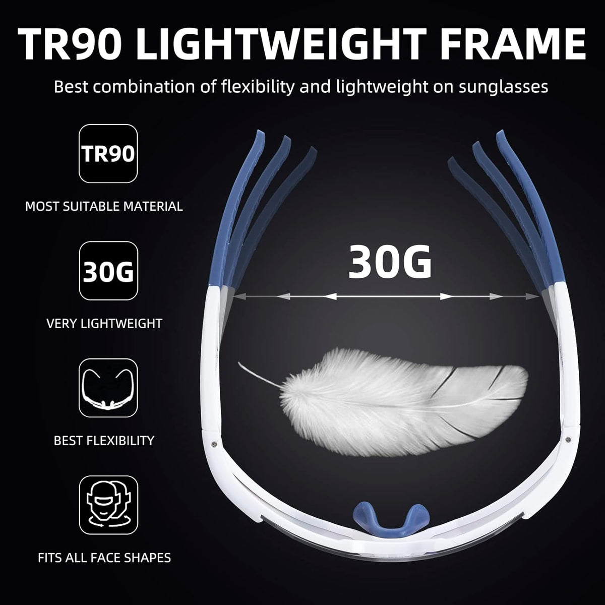 tr90 frame photochromic sunglasses #color_off-white