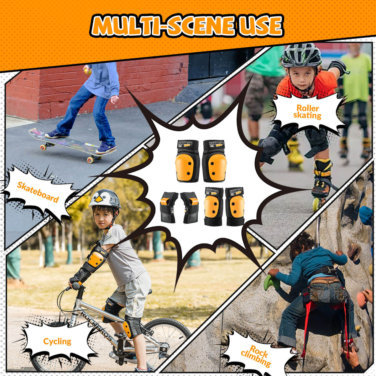 Set de patinaje y ciclismo para niños