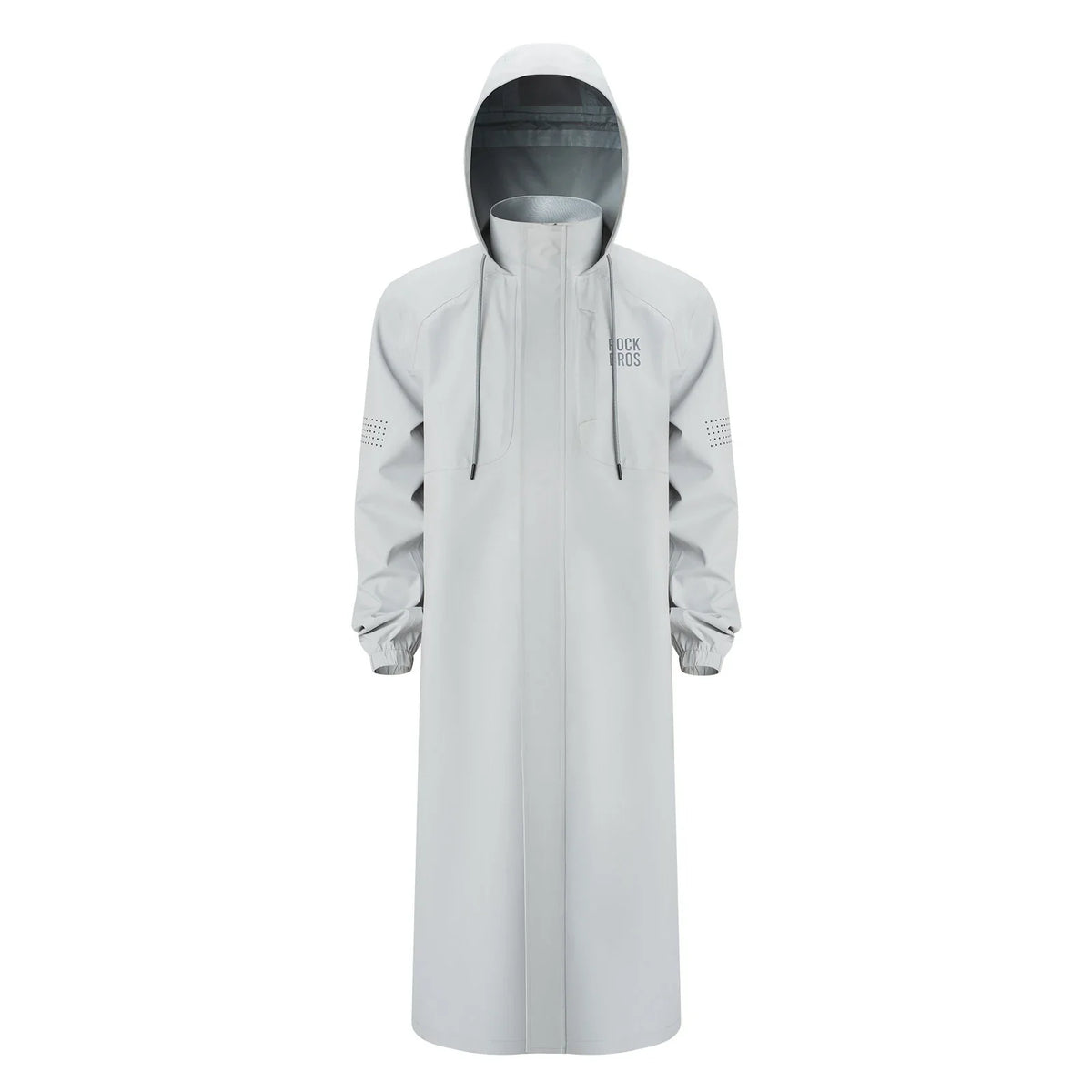 rockbros hooded long rain poncho #Color_White