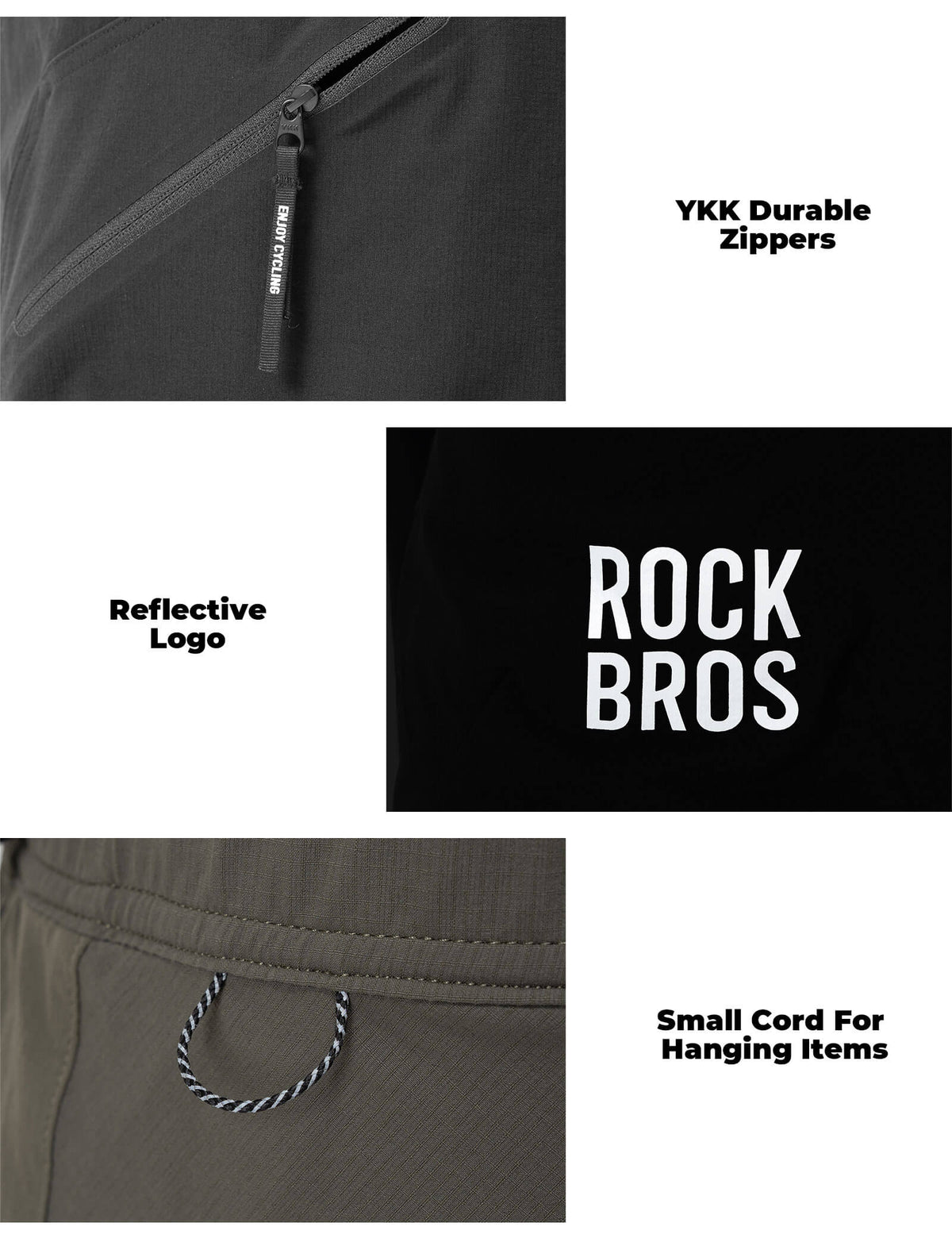 ROCKBROS Men's Quick Dry Commuter Shorts for Running and Hiking.
#color_black