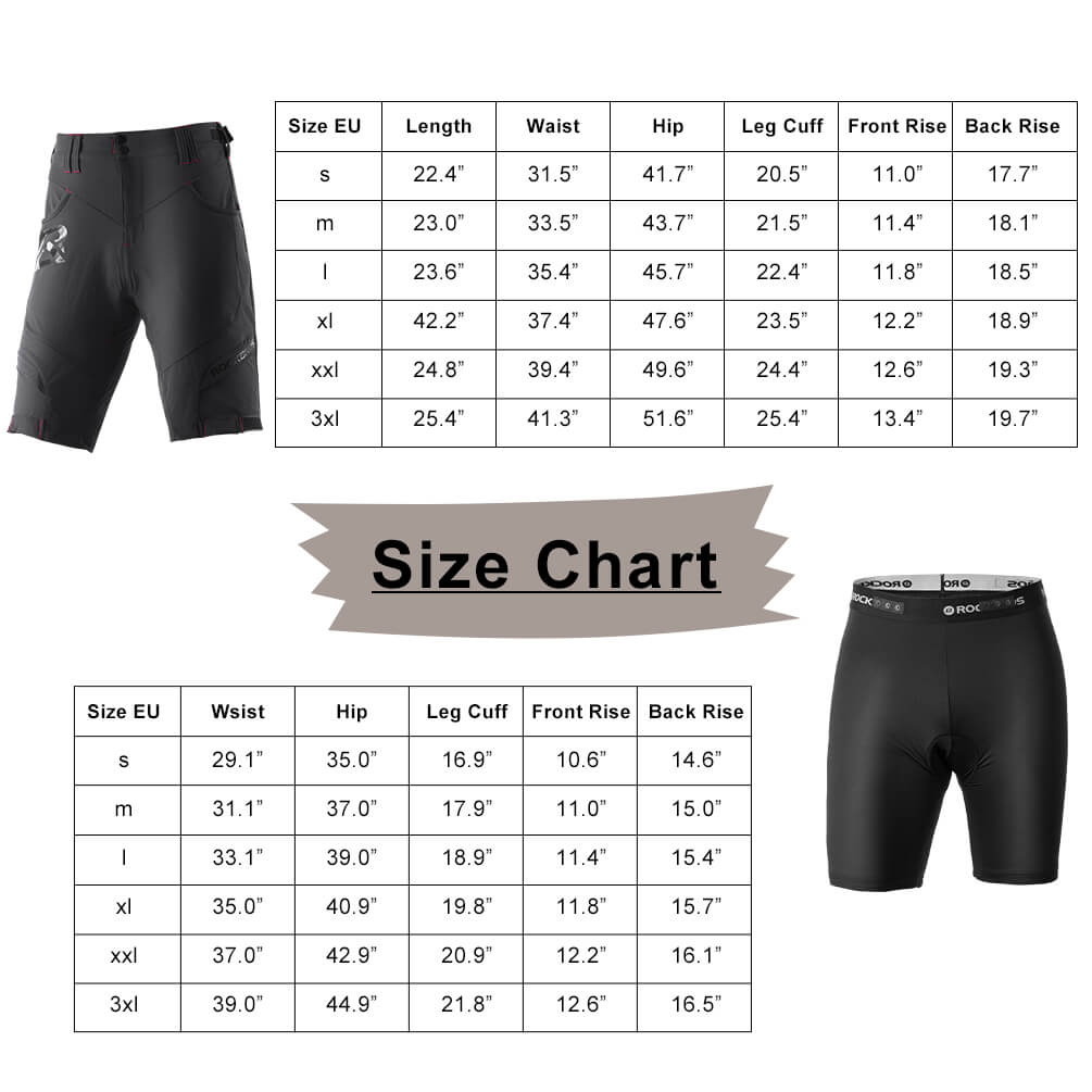 rockbros men's 4d padded cycling shorts with compression design for enhanced comfort #Color_Black