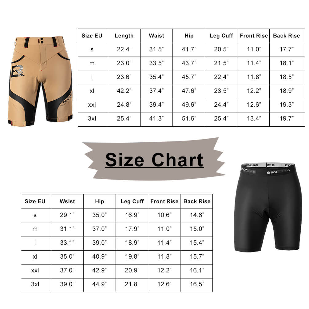 rockbros men's 4d padded cycling shorts with compression design for enhanced comfort #Color_brown