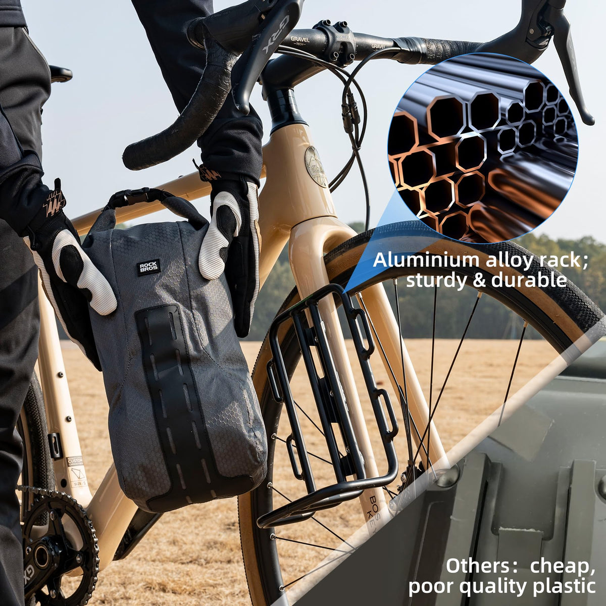 front fork bag with rack