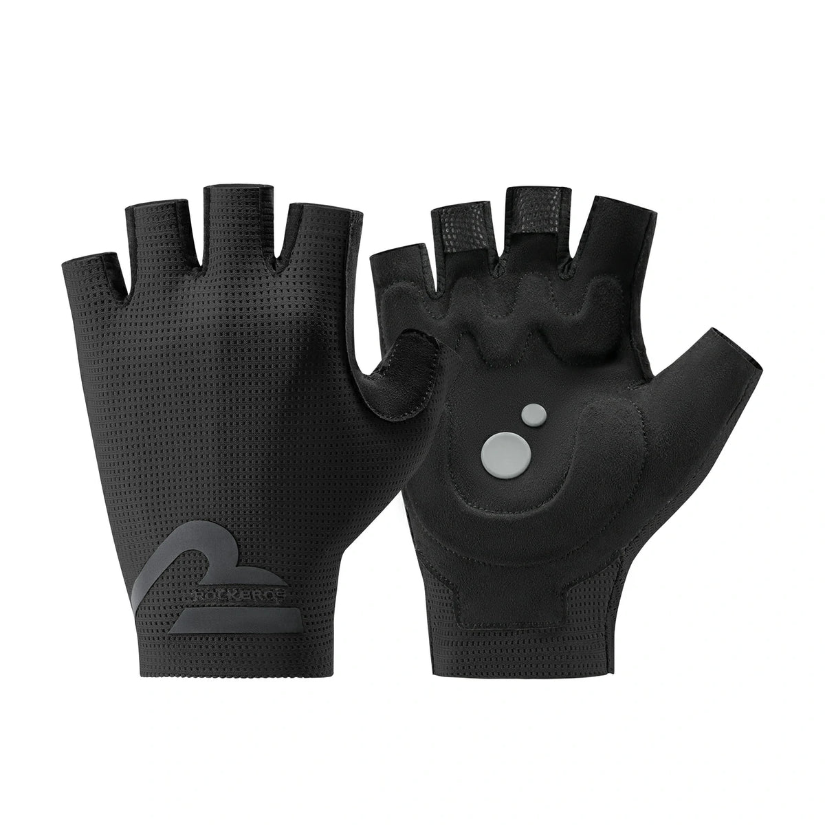 Black gloves with a logo on a white background #color_black