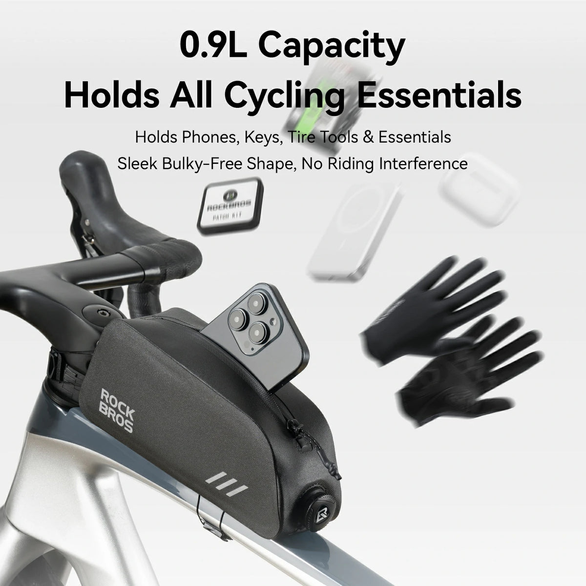 ROCKBROS Top Tube Bag Interior Storage Capacity