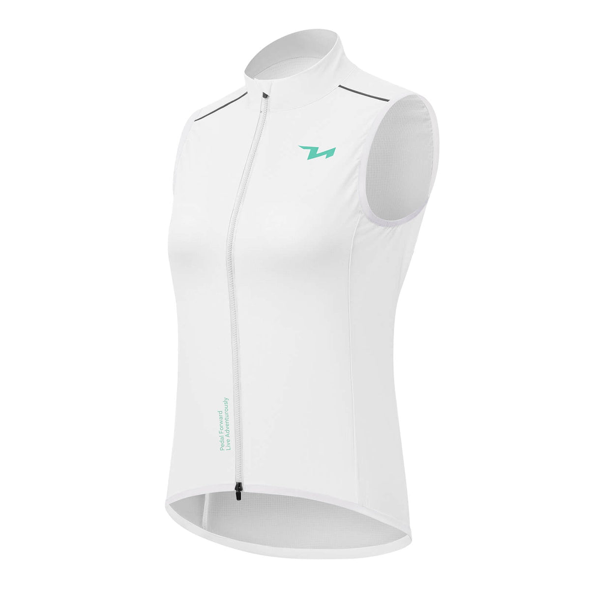 TVI windproof women's cycling vest MJ008, lightweight and breathable design for added protection during windy rides. #Color_White