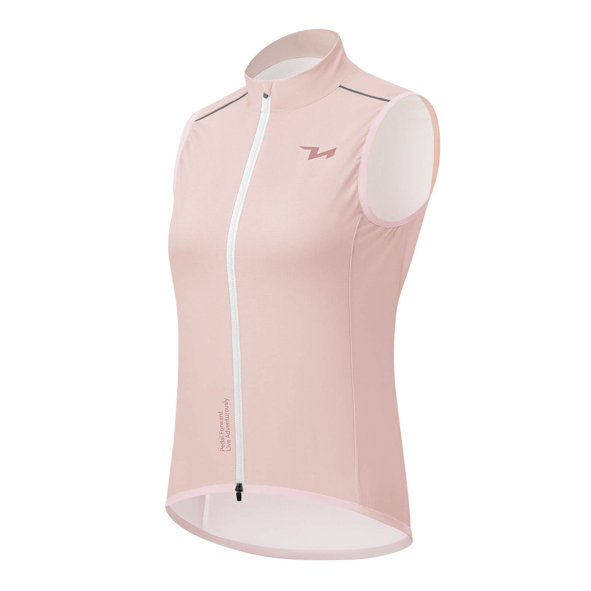 TVI windproof women's cycling vest MJ008, lightweight and breathable design for added protection during windy rides. #Color_Pink