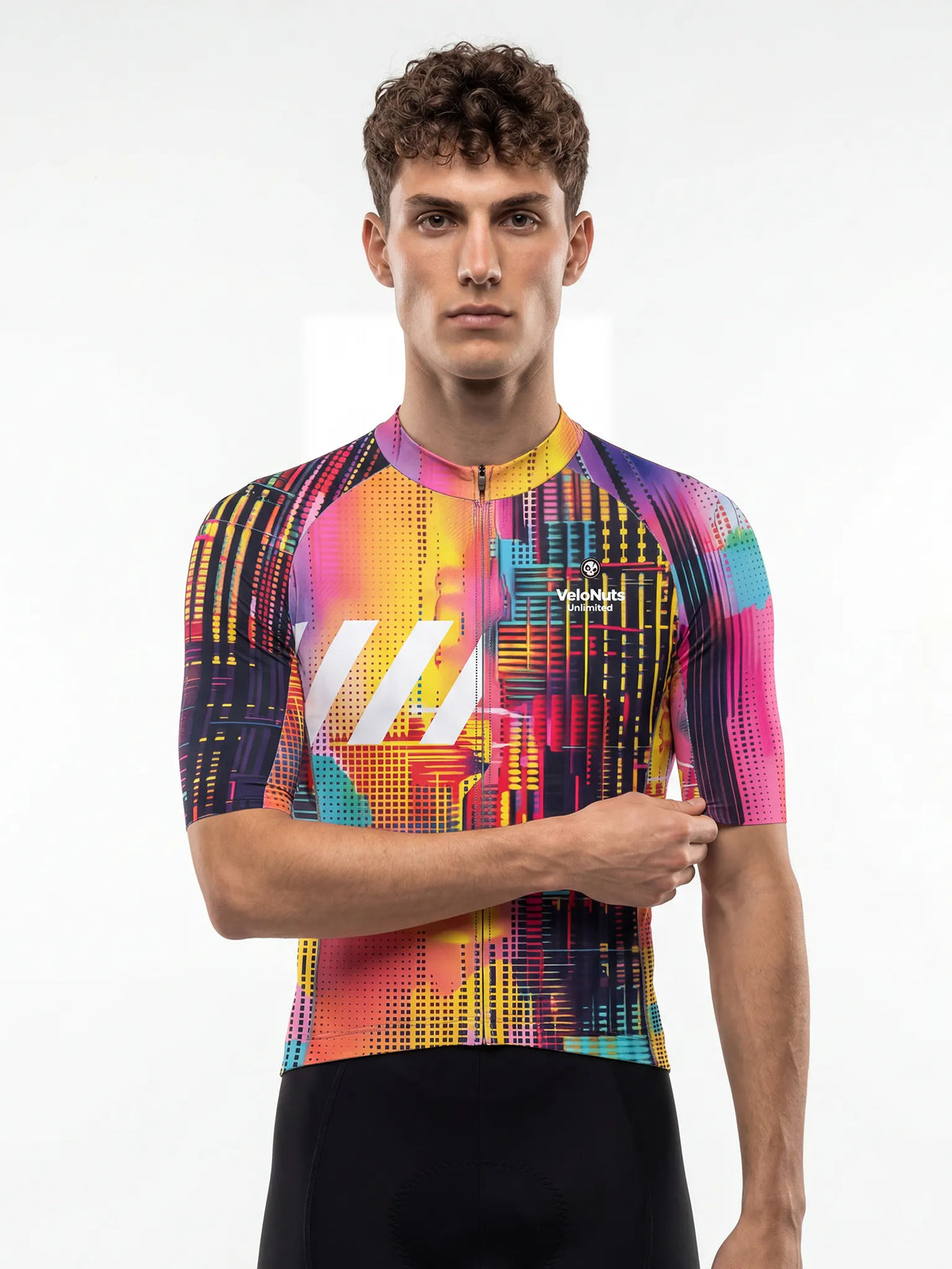 Men's Cycling Jersey Neon Condense#Type_Pink Skyline