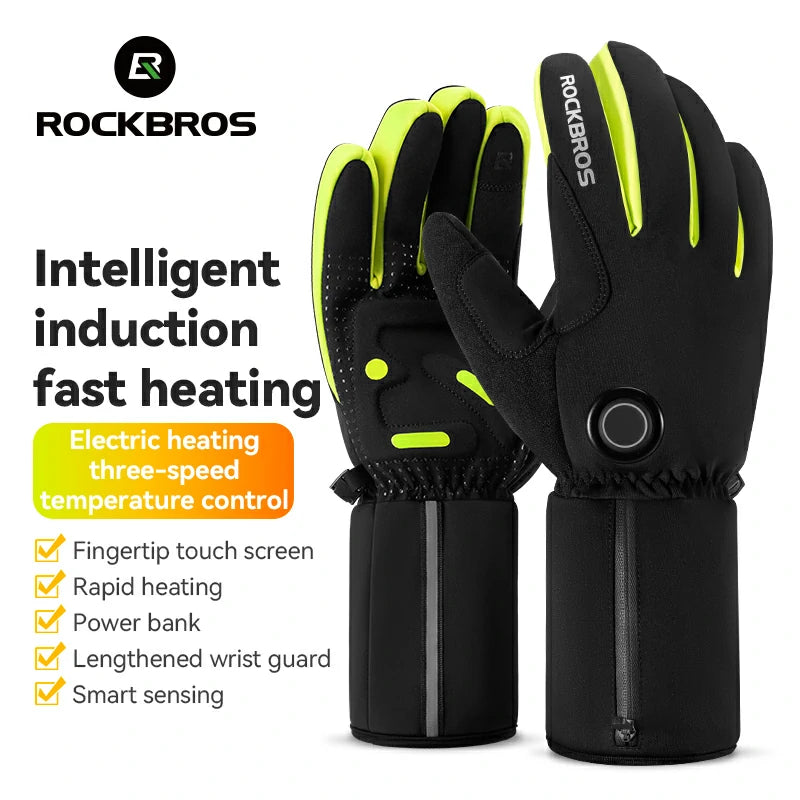 Guantes de invierno calefactados por inducción, cálidos y cortavientos