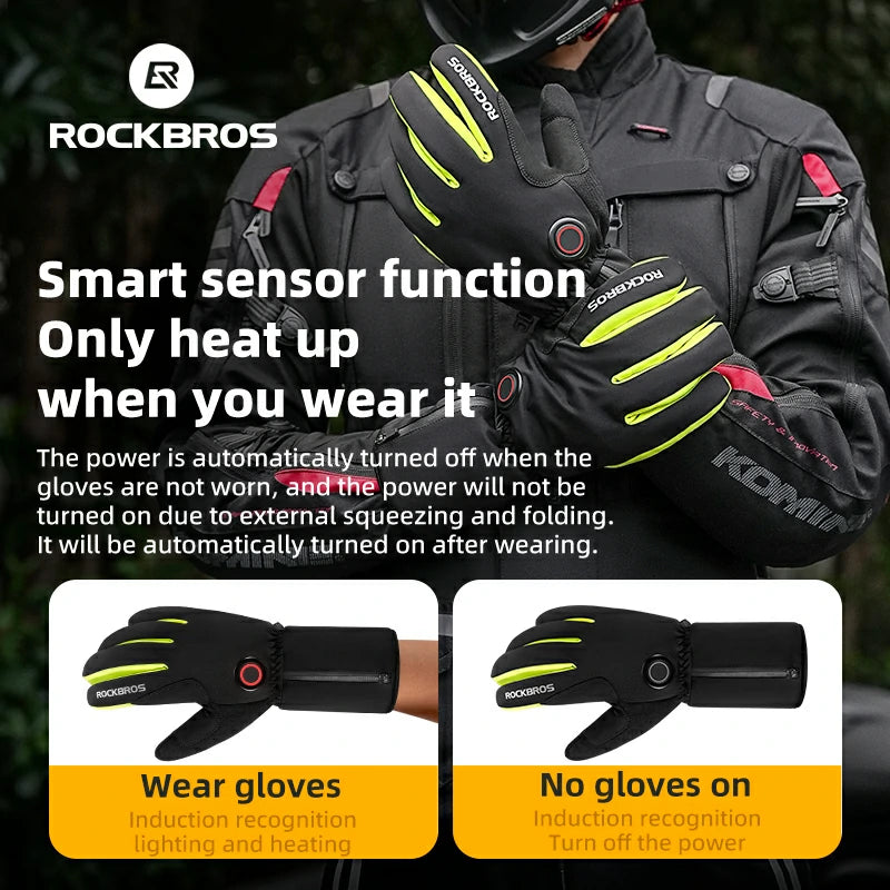 Guantes de invierno calefactados por inducción, cálidos y cortavientos