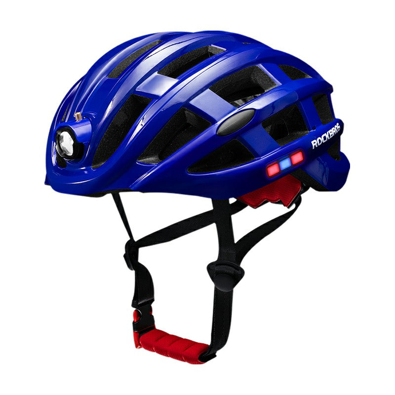 ROCKBROS Lightweight Bike Helmet with LED Tail Light#color_blue