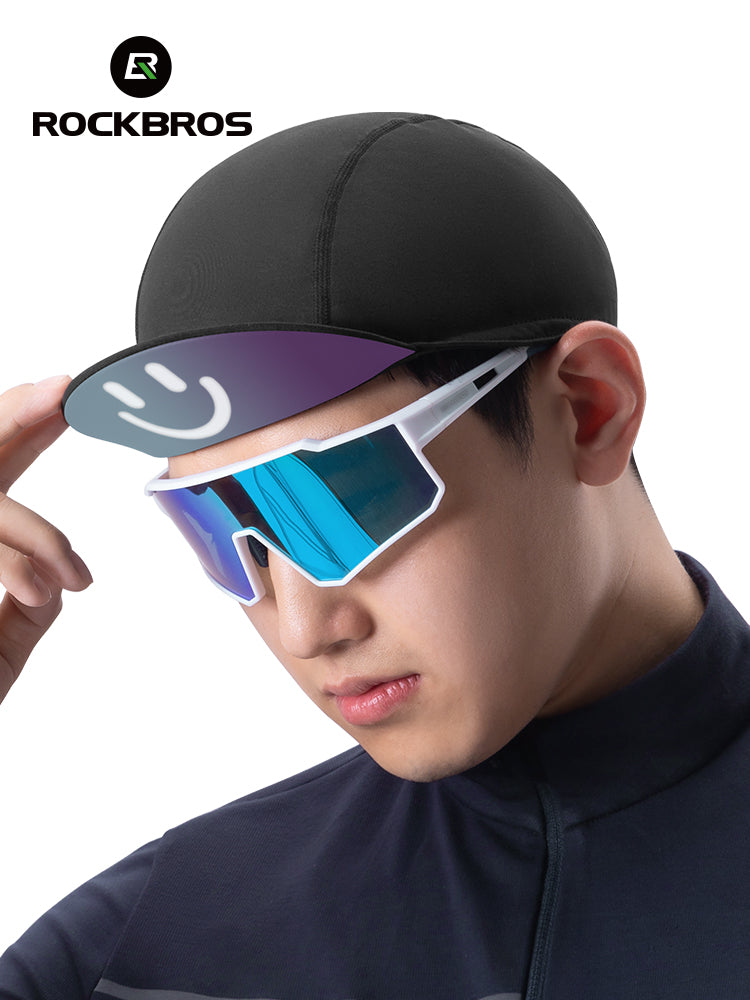 ROCKBROS Smiley Winter Hat Fleece Lined Sun Protection Helmet Compatible Reflective Design