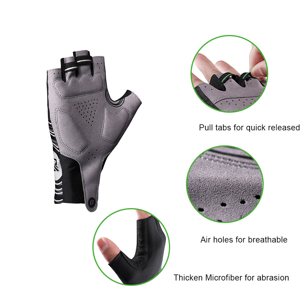 ROCKBROS Guantes de Ciclismo Fitness con Medio Dedo para Montañismo al Aire Libre