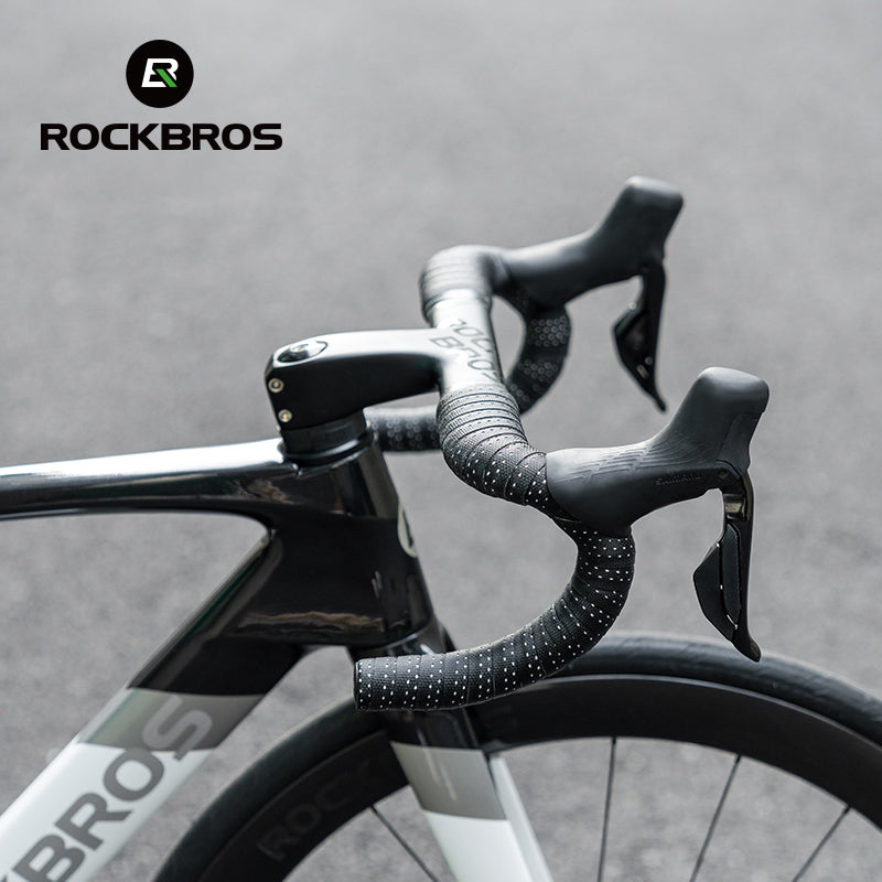 ROCKBROS Silicone PU Bicycle Handlebar Tape Soft Breathable Road Bike Tape Shock-absorption Anti-Slip Gravel Bicycle Handlebar Wrap Drop Bar Belt