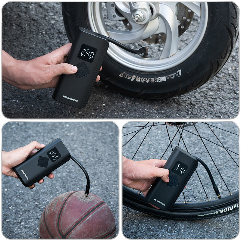 ROCKBROS A13 Electric Bike Tire Pump 150 Psi Inflator Portable Air Compressor 2000 mAh - ROCKBROS