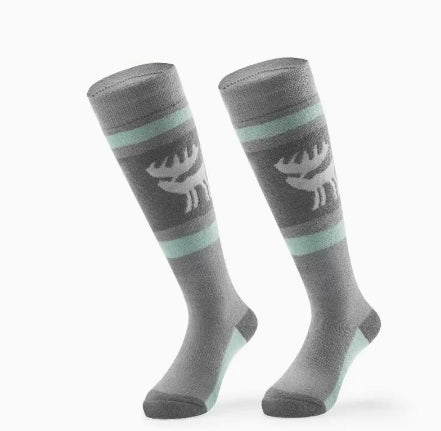 【Qunature】Calcetines de esquí para niños con diseño de alce